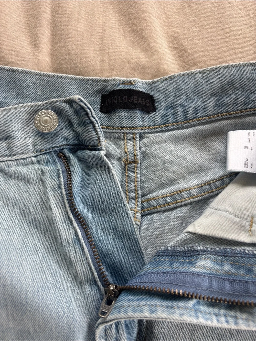 Uniqlo Distressed Light Denim Shorts